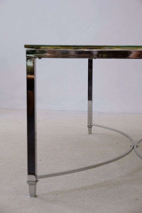 Metallic Resin Table with Embedded Stones from Sweden