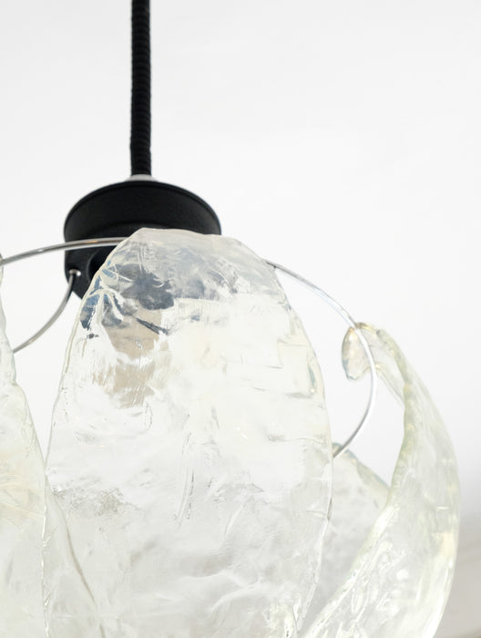 Frosted Murano Glass Petals Pendant Lamp from the 1980’s, Italy