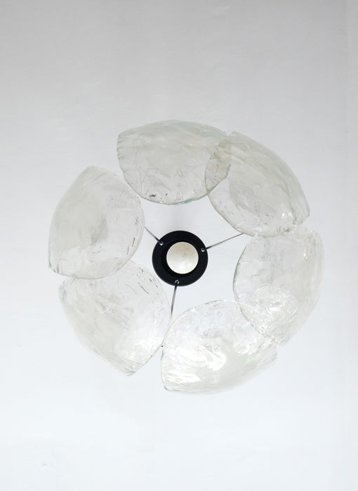 Frosted Murano Glass Petals Pendant Lamp from the 1980’s, Italy