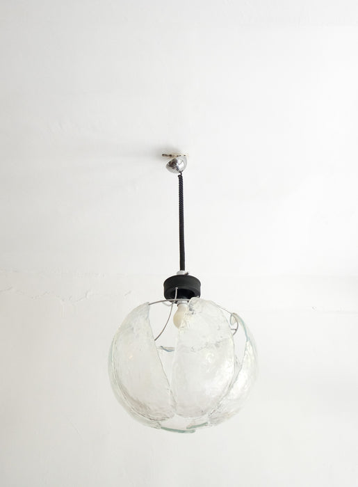 Frosted Murano Glass Petals Pendant Lamp from the 1980’s, Italy