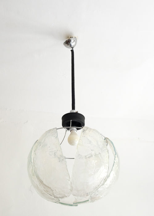 Frosted Murano Glass Petals Pendant Lamp from the 1980’s, Italy