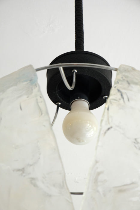 Frosted Murano Glass Petals Pendant Lamp from the 1980’s, Italy