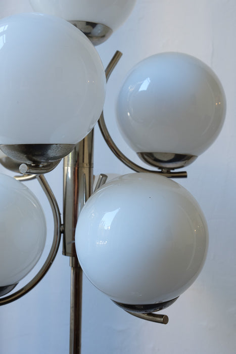 Charming chrome floor lamp with glass shades form Germany, 1960s