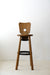 Set of 3 Brutalist  stained oak, brass, metal Bar Stools from France, 1960s