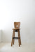 Set of 3 Brutalist  stained oak, brass, metal Bar Stools from France, 1960s