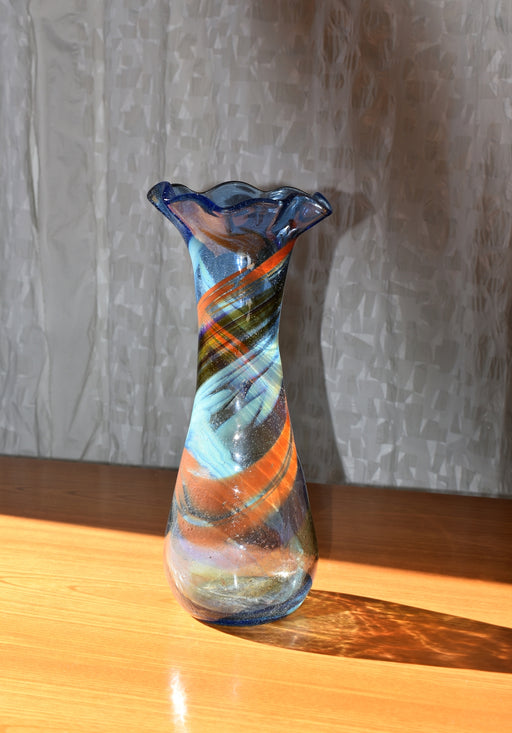Large Free-Form Art Glass Vase by Gyula Budveszel, Hungary, 1990s
