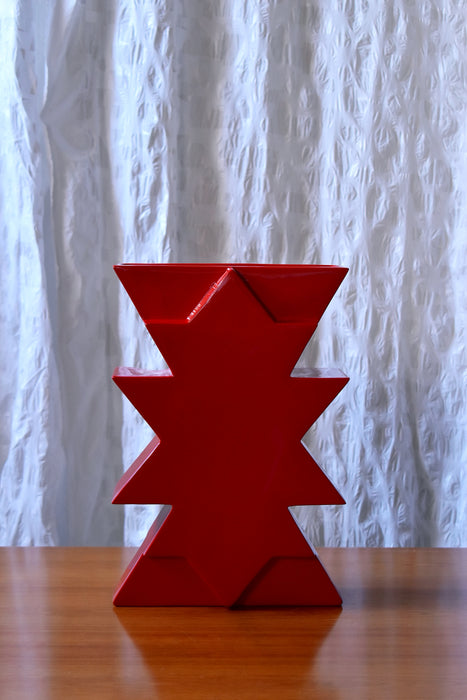 Luciano Florio Paccagnella – ILIOS Red Ceramic Vase, 1990s