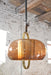 Brass and Smoked Glass Pendant Lamp by Temde Germany 1970s