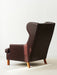 Mid-century Danish Wingback Leather and Rosewood Armchair