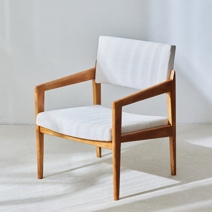 Rudolf B. Glatzel for Thonet, lounge chair, model 'EMT0030', teak and fabric, designed in 1961, Germany