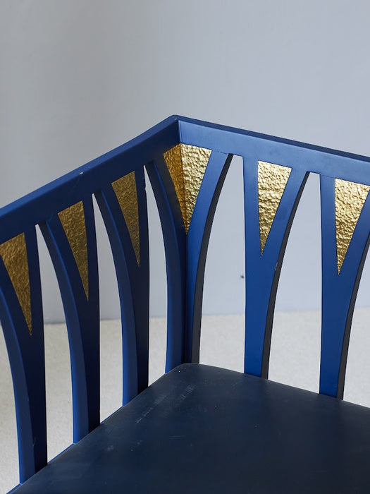 Art Nouveau Blue' Armchair by Eliel Saarinen 1980s