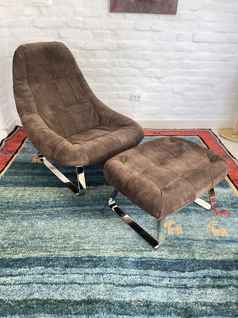 Earth Chair and Ottoman by Percival Lafer 1970s Brazil