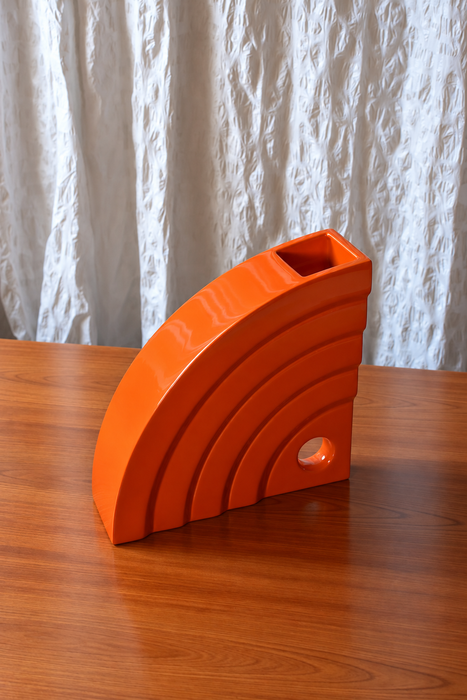 Luciano Florio Paccagnella – SHELL Orange Ceramic Vase, 1990s