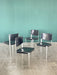 Matteo Grassi Postmodern Black Leather Dining Chairs