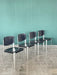 Matteo Grassi Postmodern Black Leather Dining Chairs