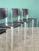 Matteo Grassi Postmodern Black Leather Dining Chairs