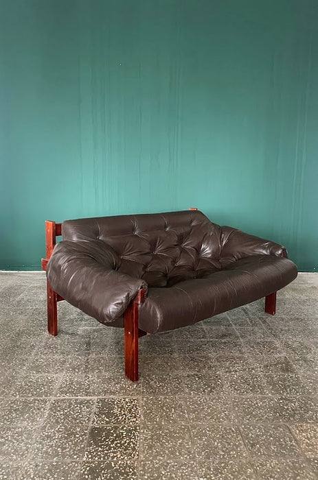 Percival Lafer Style Two Seater Leather Sofa