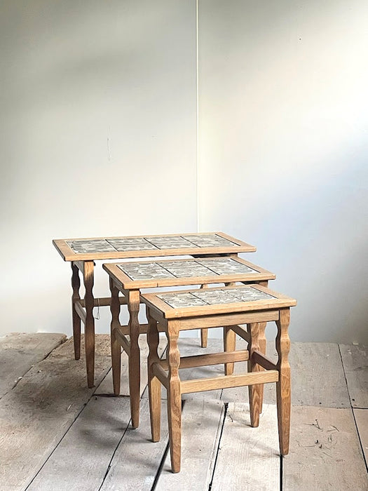 Henning Kjærnulf Set of Three Oak Nesting Tables for EG Kvalitets, Denmark 1960s