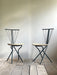 LaPalma Folding Chairs  Metal  Woven Cord Italy 1970s