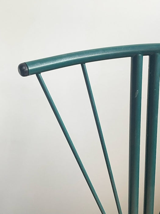 LaPalma Folding Chairs  Metal  Woven Cord Italy 1970s