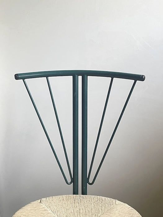 LaPalma Folding Chairs  Metal  Woven Cord Italy 1970s