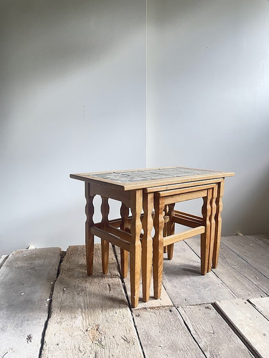 Henning Kjærnulf Set of Three Oak Nesting Tables for EG Kvalitets, Denmark 1960s