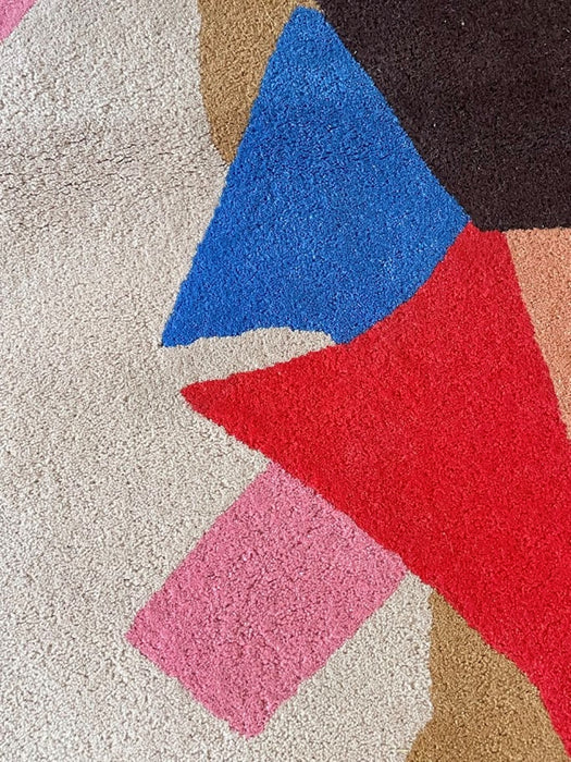 France Tisca Abstract Hand-Tufted Wool Rug 1990s