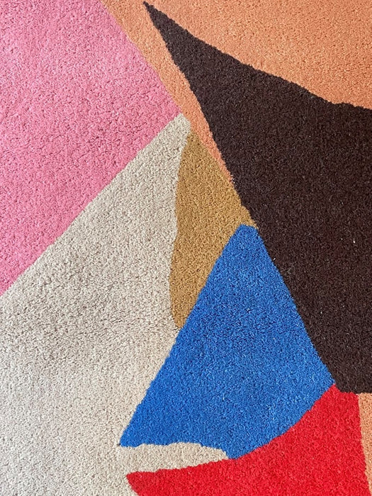 France Tisca Abstract Hand-Tufted Wool Rug 1990s