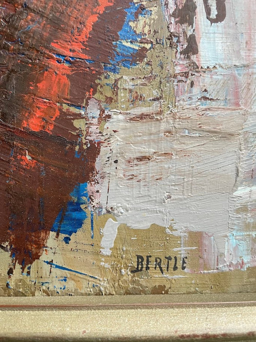 Abstract Oil Painting on Fiberboard by Lars Bertle