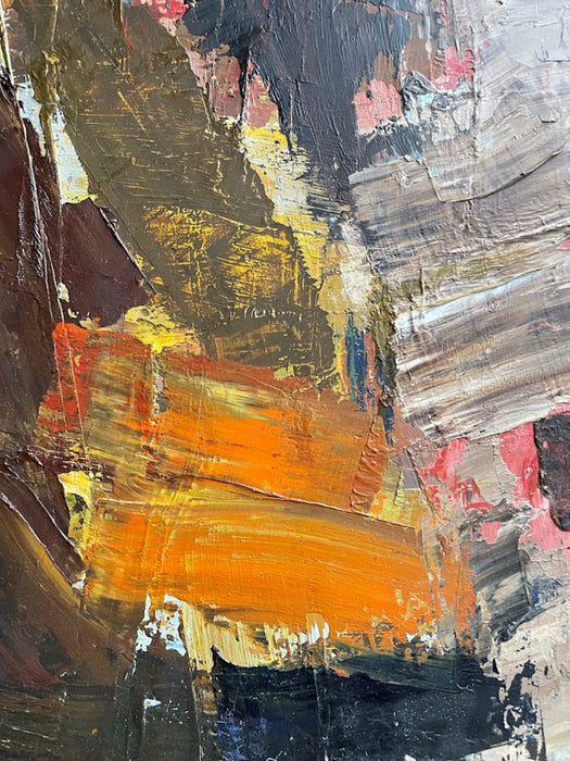 Abstract Oil Painting on Fiberboard by Lars Bertle