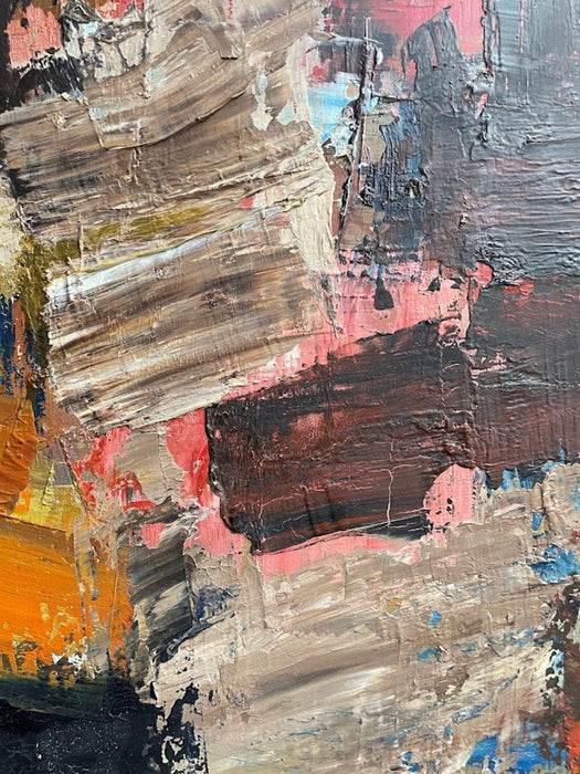 Abstract Oil Painting on Fiberboard by Lars Bertle