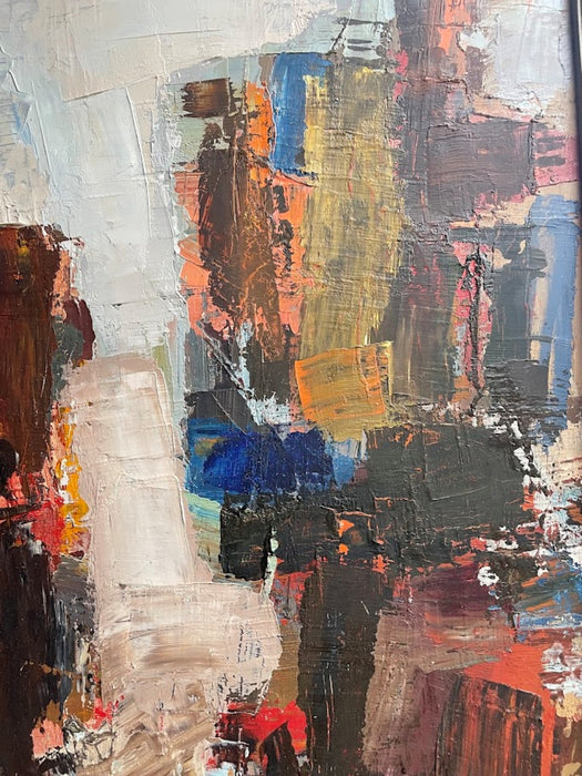 Abstract Oil Painting on Fiberboard by Lars Bertle