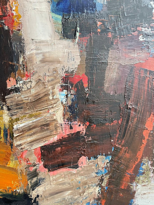 Abstract Oil Painting on Fiberboard by Lars Bertle