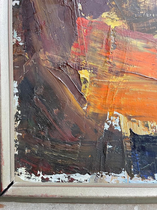 Abstract Oil Painting on Fiberboard by Lars Bertle