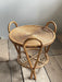 Vintage Sculptural Two-Tier Rattan Side Table with Loop Handles, Japan, 1970s