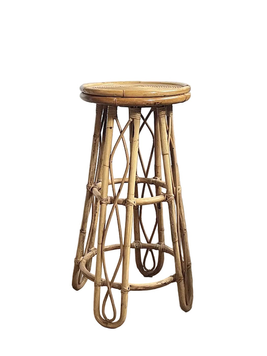 Vintage Sculptural Rattan Bar Stool, Japan, 1970s