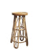 Vintage Sculptural Rattan Bar Stool, Japan, 1970s