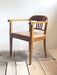 Swiss Art Deco Wood Armchair with Brown Leather Seat, 1930s