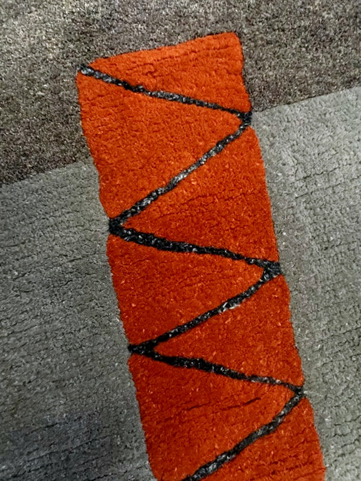  During the late 20th century Tisca France became known for bold abstract wool rugs