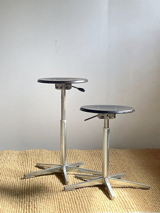 Pair of Vintage Embru Adjustable Atelier Stools, Switzerland, 1960s–1970s