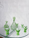 Green Glass Art Deco Liquor decanter set