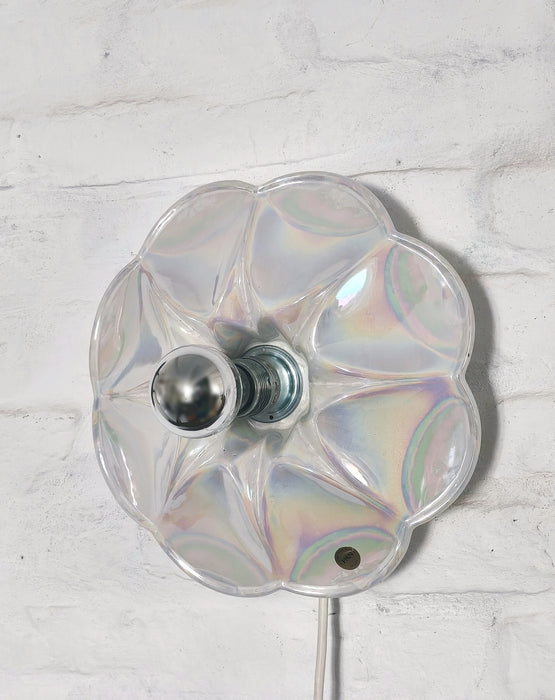 Mid-Century Iridescent Porcelain Wall Lamp, "PAN” by Goebel, , Germany 1970s