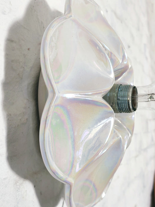 Mid-Century Iridescent Porcelain Wall Lamp, "PAN” by Goebel, , Germany 1970s