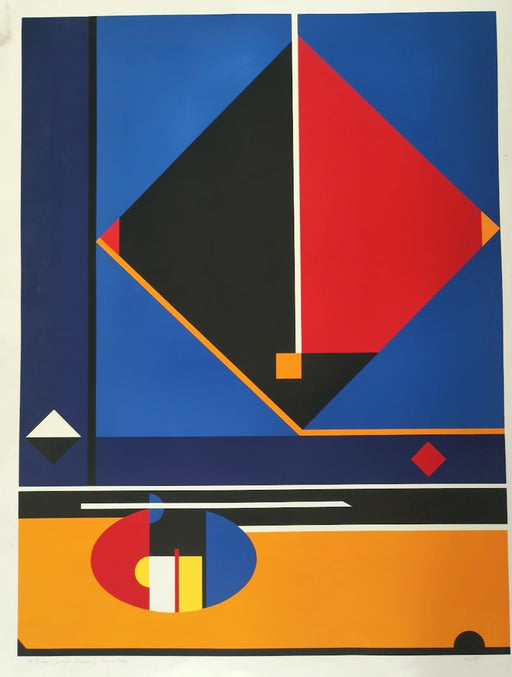 Modern Geometric Silkscreen Print by József Kádár, 1997 (Edition 12/25)
