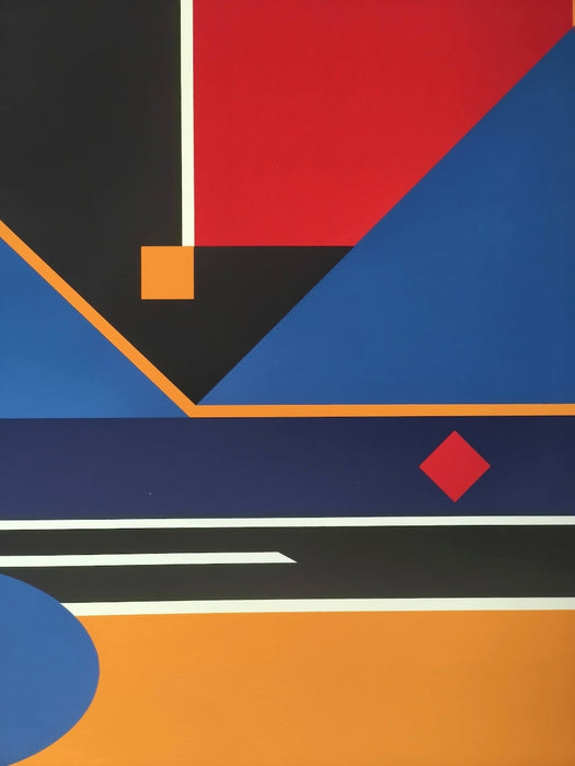 Modern Geometric Silkscreen Print by József Kádár, 1997 (Edition 12/25)