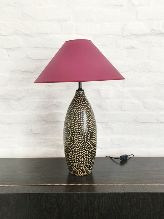 Chulucanas Handcrafted Ceramic Table Lamp, Peru, Dated 2005