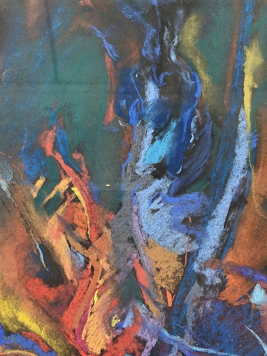 Sz. Kovács Géza “Shaman Dance II” Framed Pastel Painting, Hungary 2001