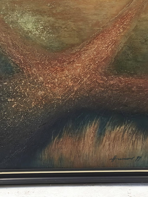 Gyurkovics Hunor “Utak / Roads” Abstract Oil Painting, Hungary 1999