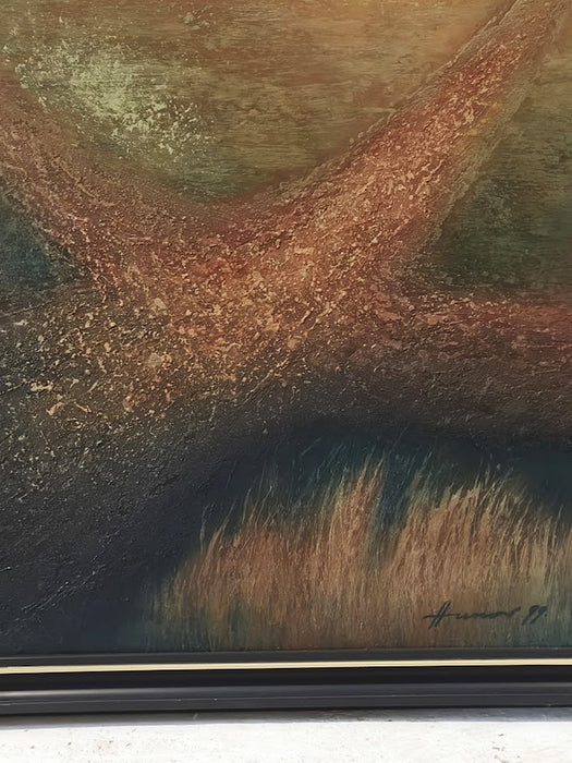 Gyurkovics Hunor “Utak / Roads” Abstract Oil Painting, Hungary 1999