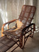 Mid-Century Adjustable Rattan Lounge Chair with Retractable Footrest, Japan